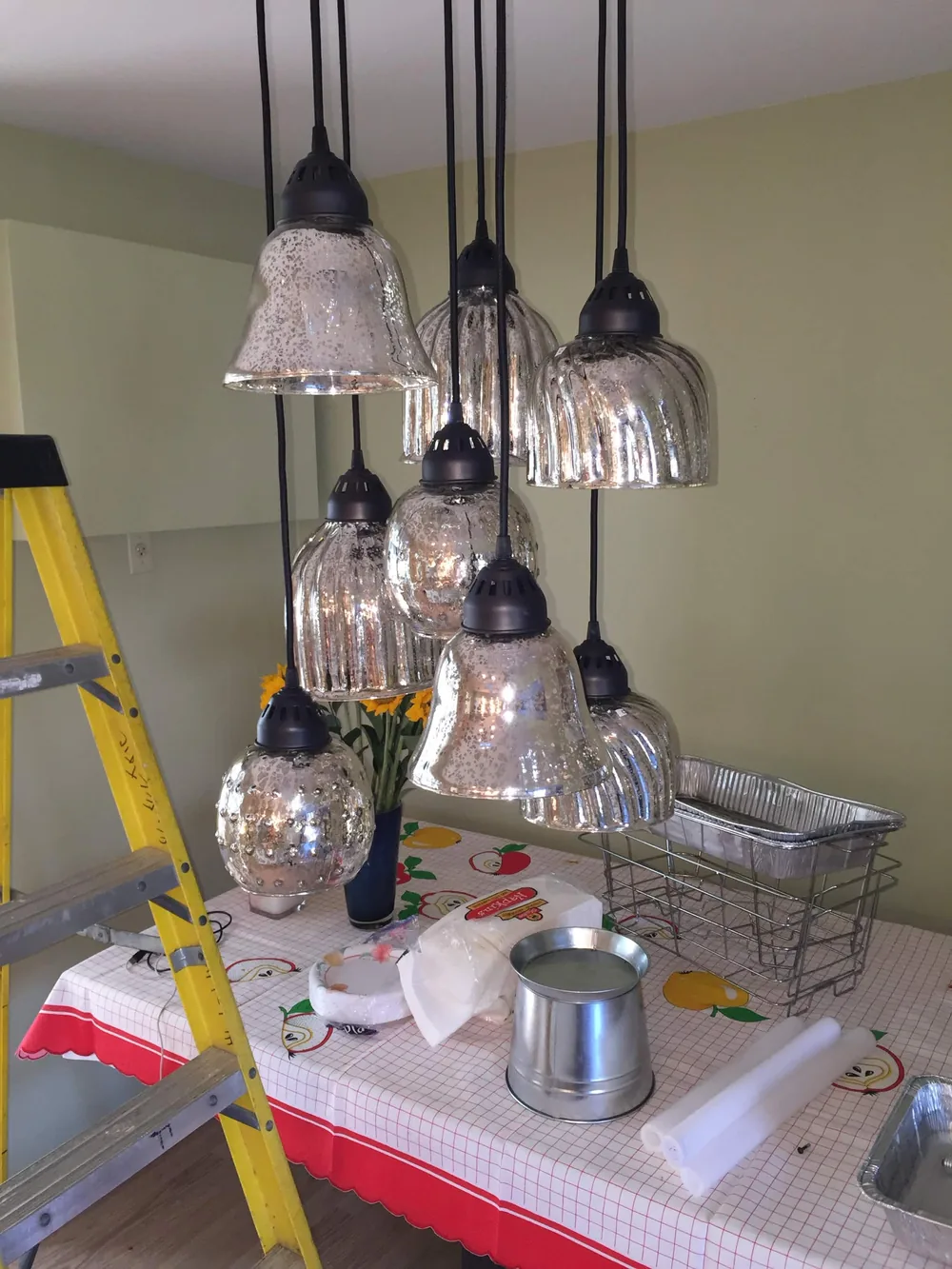Pendant light cluster installation by Elite Electric
