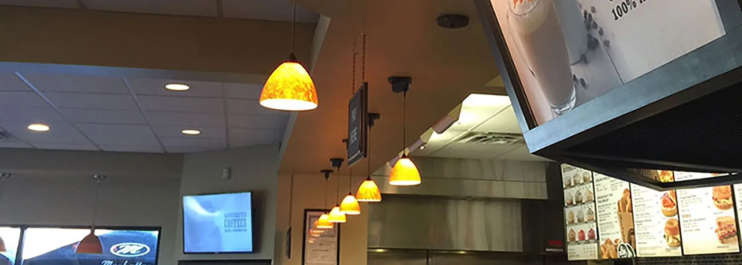 Cafe pendant lighting run by Elite Electric