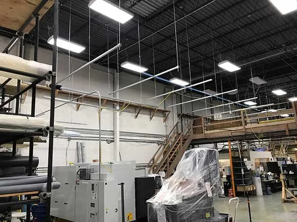 Manufacturing facility and high-bay lighting wired by Elite Electric