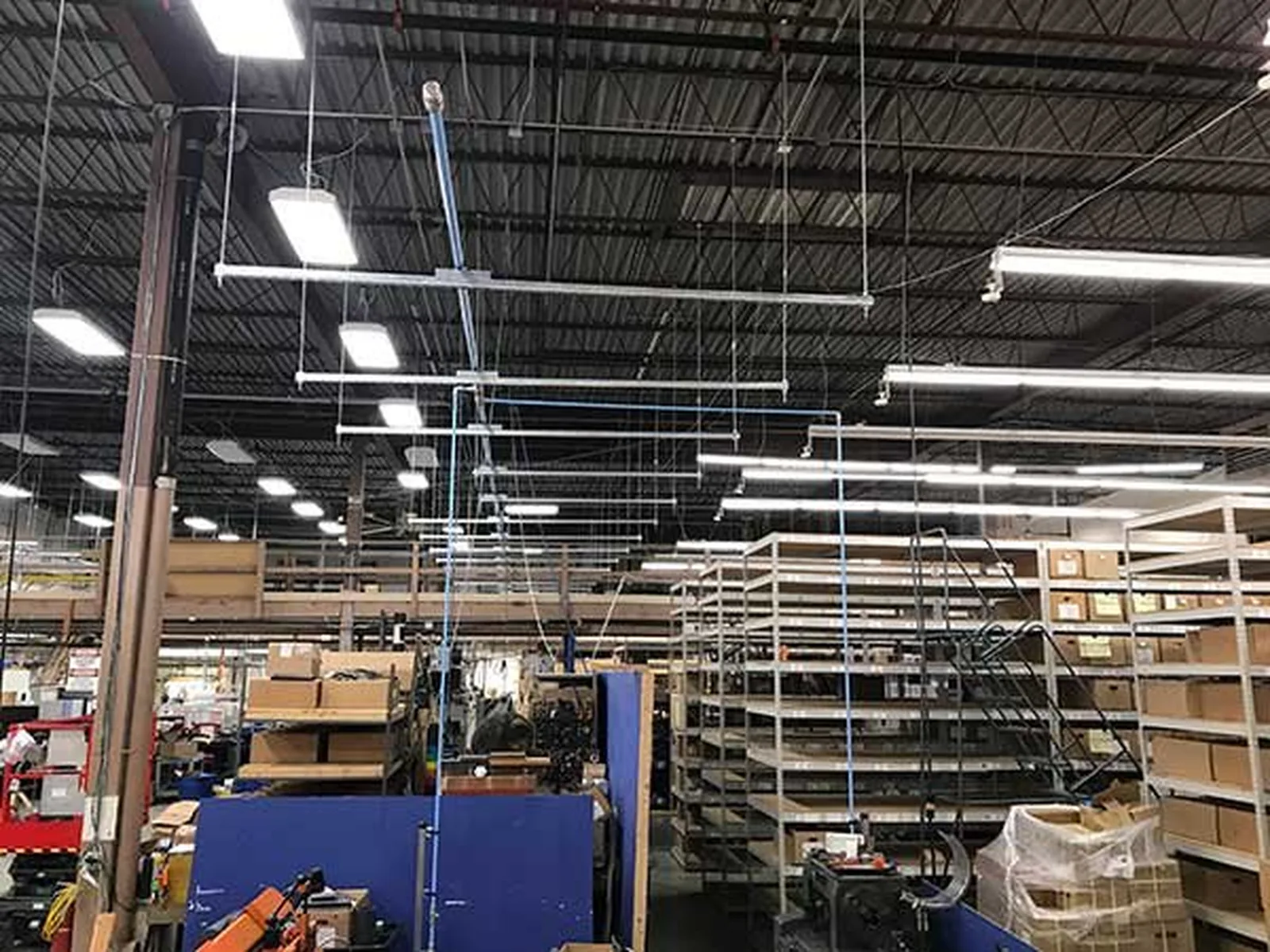 Warehouse high-bay lighting installed by Elite Electric